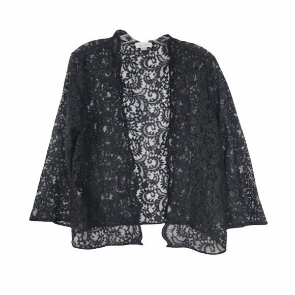 Calvin Klein Black Lace Shrug Sweater - Picture 1 of 5